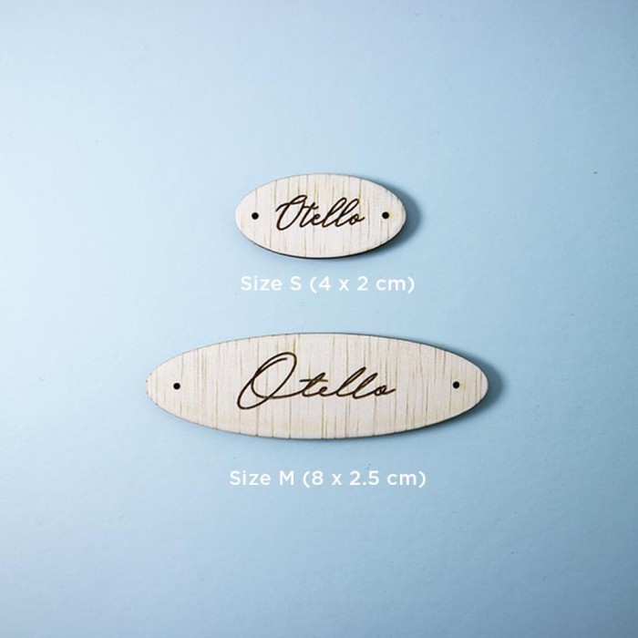 

Label Tag Kayu Ellipse | Size M (8 x 2.5 cm)