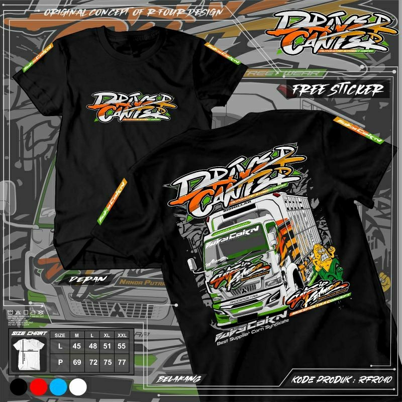 HANAKAOS- KAOS TRUK RFR040 KAOS TRUK DRIVER CANTER KAOS CANTER MANIA KAOS TRUK DEWASA KAOS TRUK OLEN