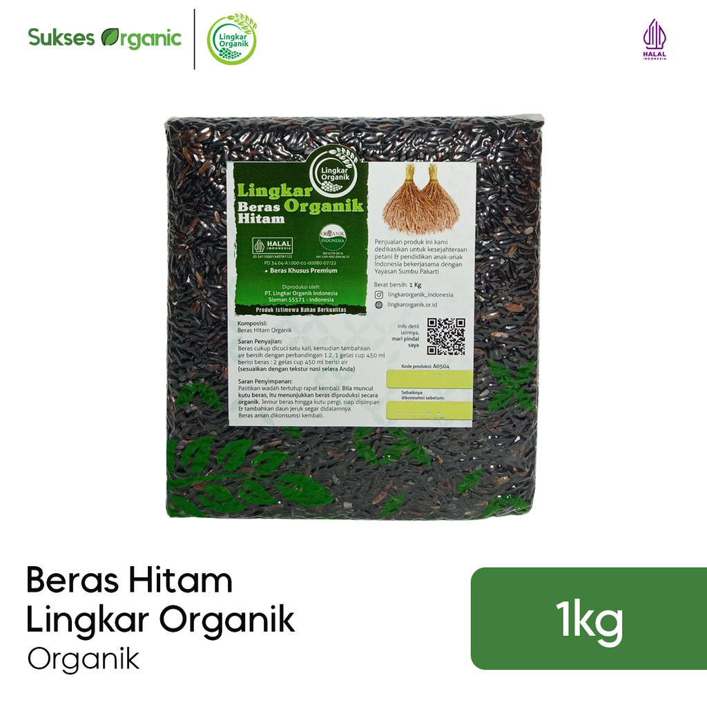 

Beras Hitam Organic Black Rice Lingkar Organik 1kg