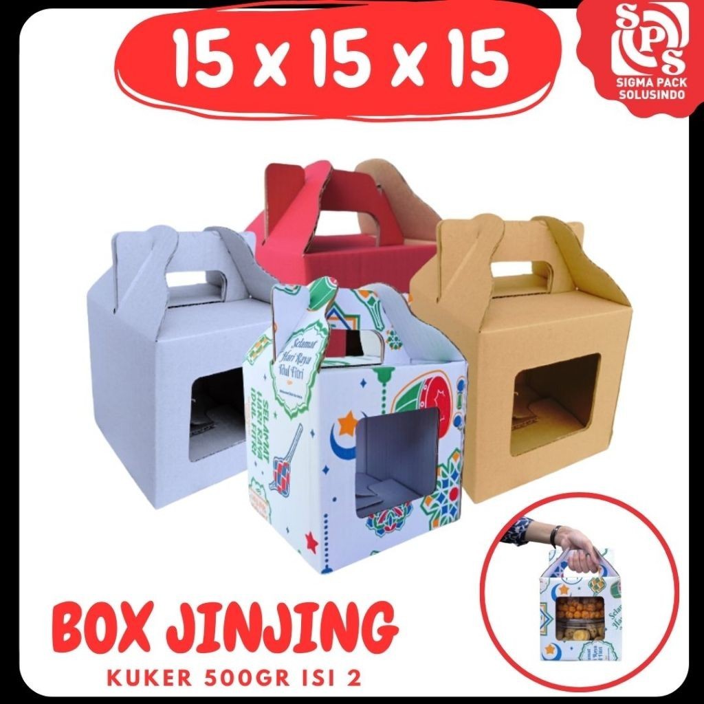 

Box 15x15x15 Jinjing (KUKER TOPLES 500gr Isi 2) Gable Box Kardus Kue Kering / Idul Fitri /Hampers / Lebaran / Gable Box Polos/Motif MEDIAPACK