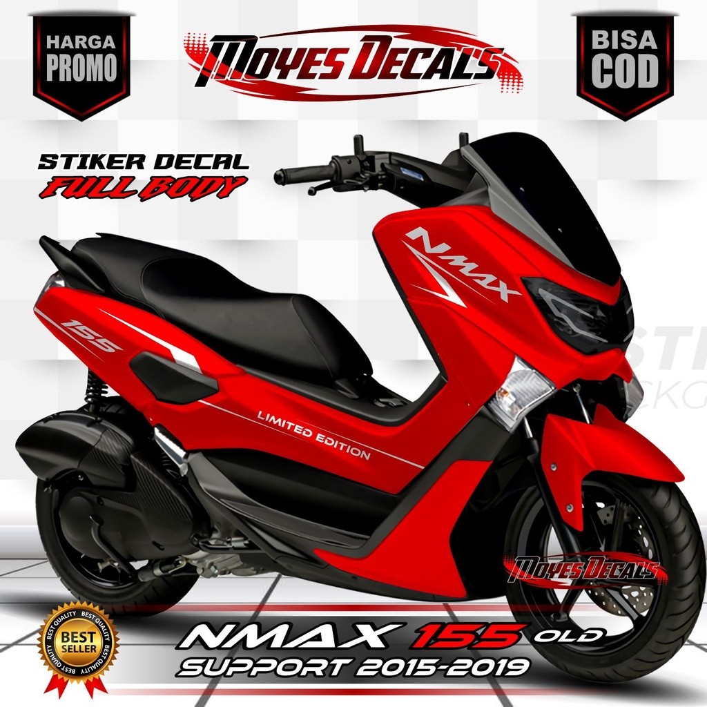 ⭐⭐⭐⭐⭐Decal Variasi Nmax 155 Old 2015-2019  Full Body Motif Limitide Edition Polos  Warna Merah