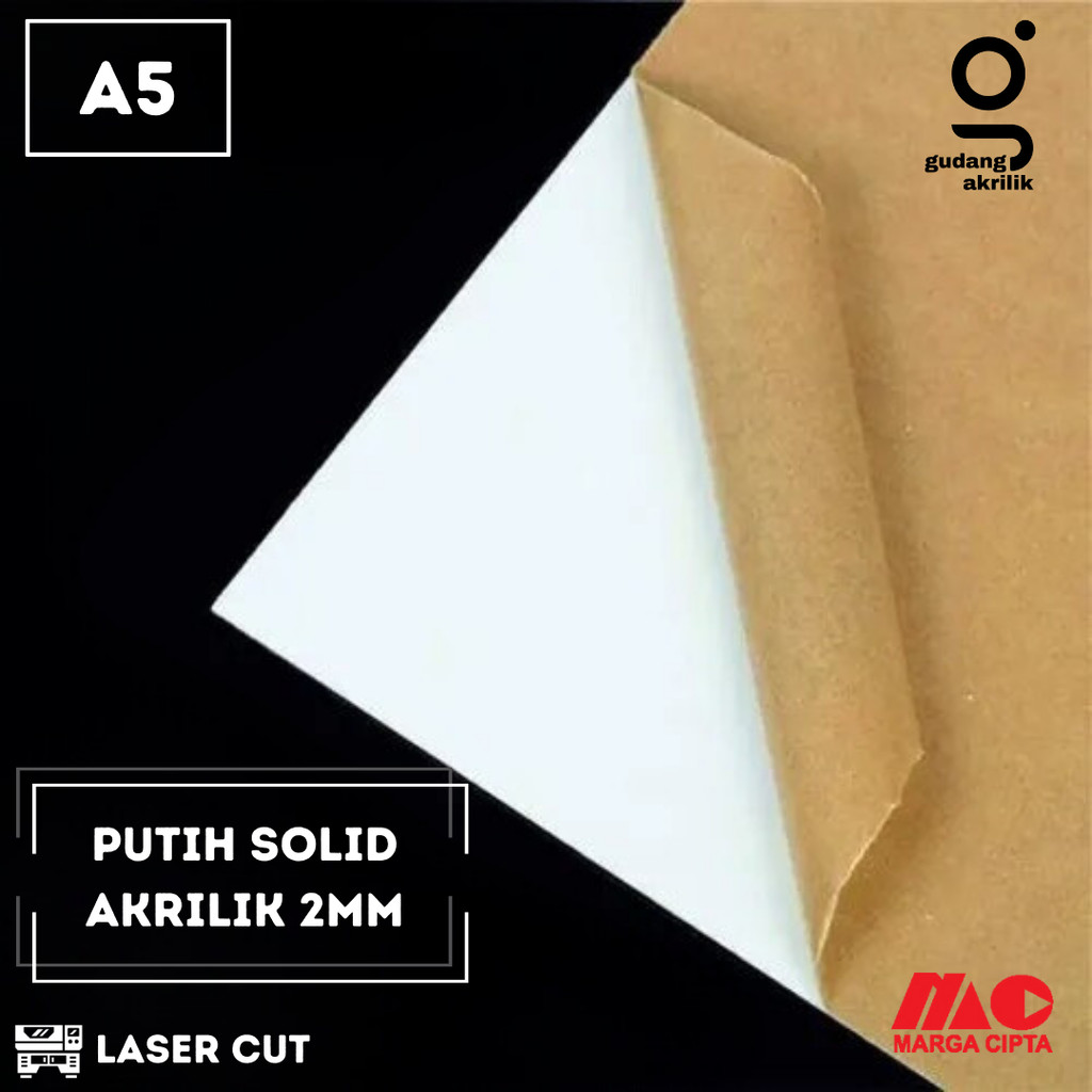 

Akrilik Putih Solid A5 2mm
