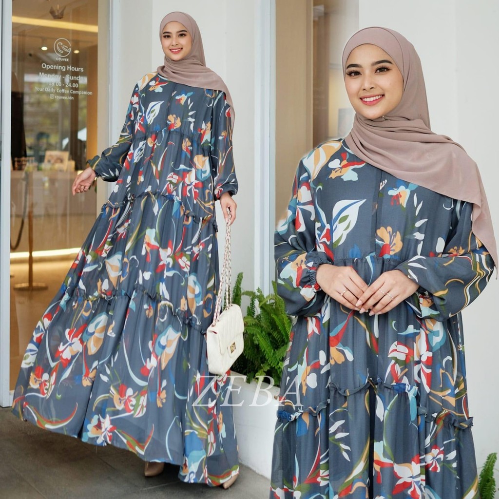 Farah Gamis Wanita Jumbo BB 70 - 95 kg LD 120 PB145+ Maxi Dress Busui Ceruty Babydoll Furing