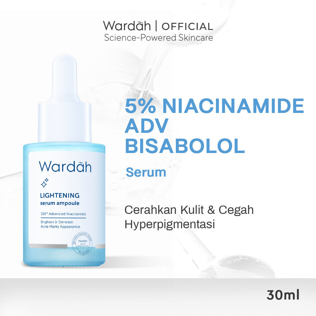 Wardah [4 pcs] Paket Lightening Series Skincare dan Makeup - Wardah Lightening Day Cream Advanced Ni