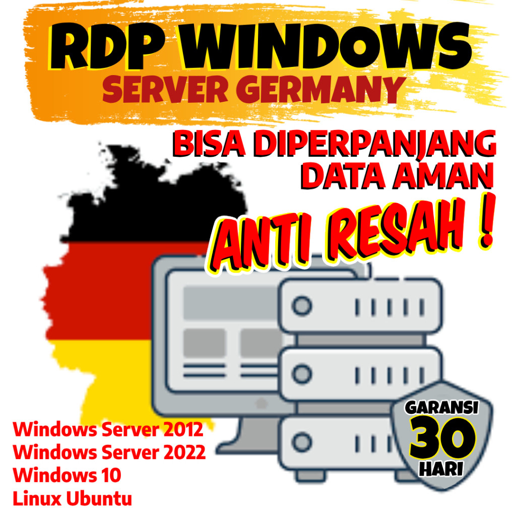Server German [ BISA DI PERPANJANG ] RDP/VPS Windows Murah & Bergaransi 30 Hari