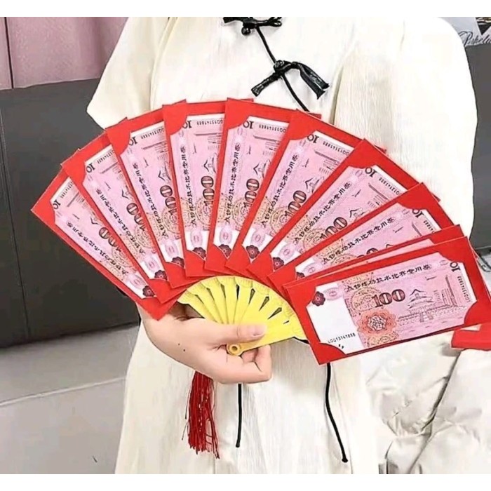 

ANGPAU KIPAS 10 SLOT ANGPAO IMLEK BENTUK KIPAS LIPAT AMPLOP MERAH NEW