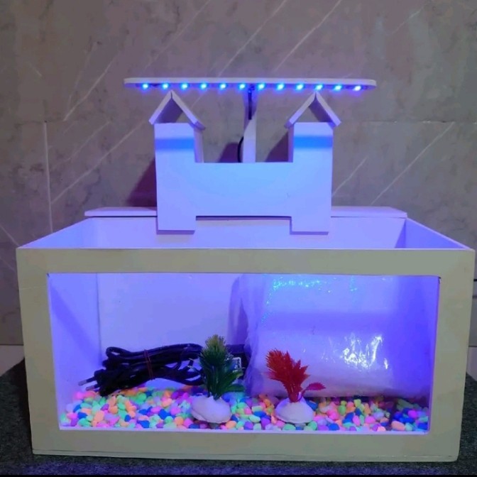 Aquarium Mini Aesthetic Akuarium Akrilik Ikan Hias Fullset
