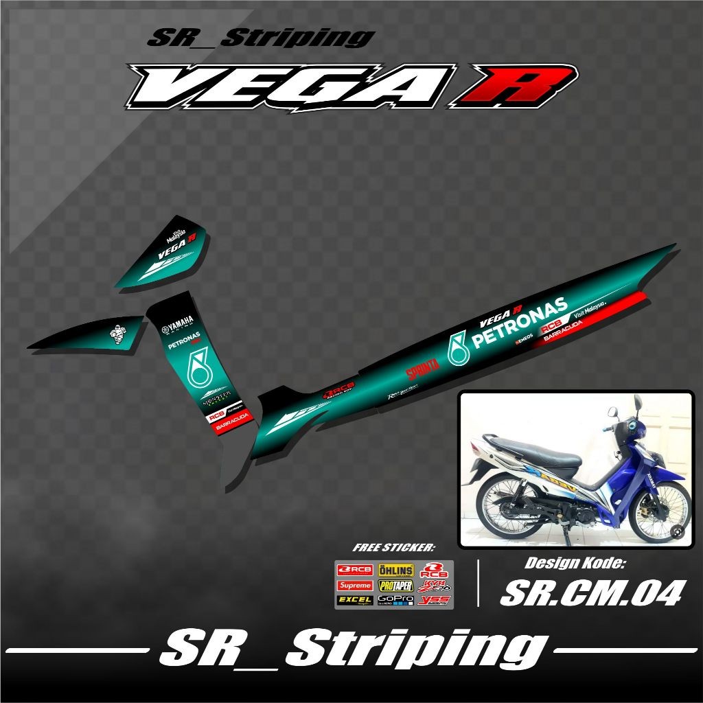 Striping Vega R Lama / Stiker Vega R Variasi Vega R Lama / Anti Luntur