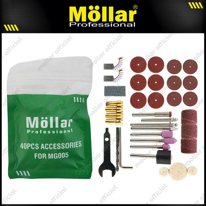 MOLLAR ASFG40 Set Aksesoris Mata Mini Grinder Bor Gerinda Tuner 40 Pcs - MLR-ASFG40 - Grosir Teknik 