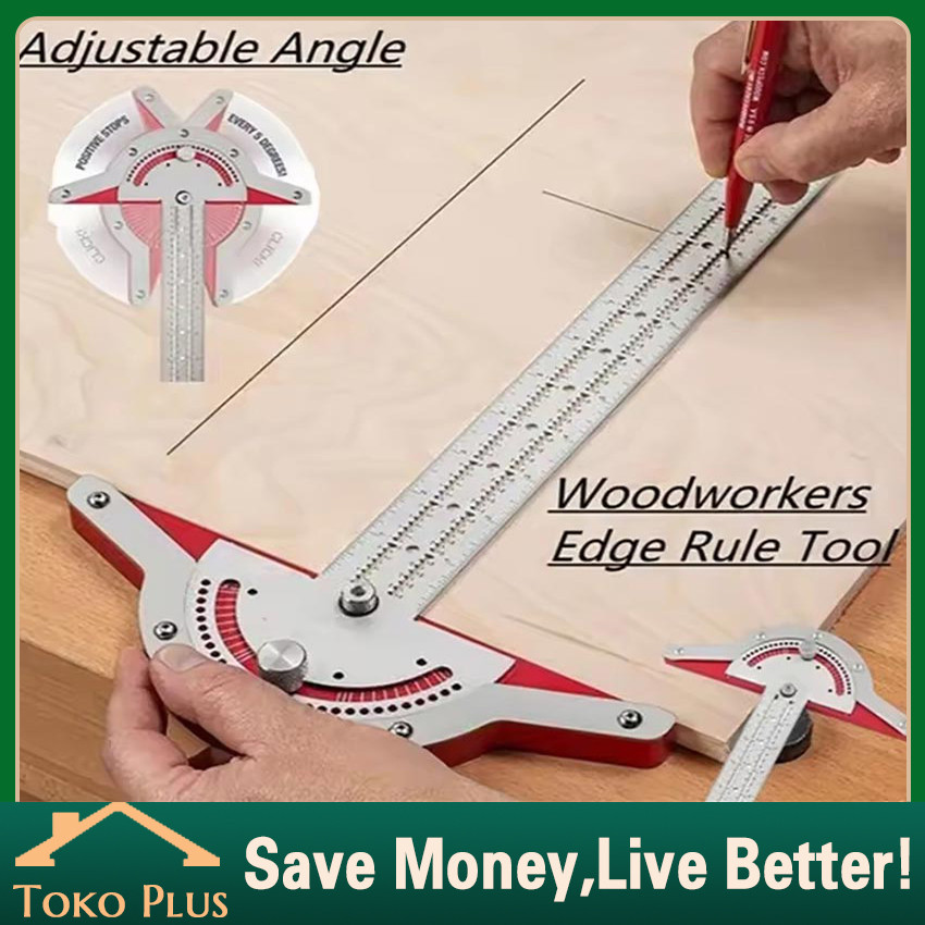 

Penggaris Busur Sudut Kayu 70 Derajat Stainless Steel Multifungsi Adjustable Penggaris Siku Busur Protractor Angle Ruler