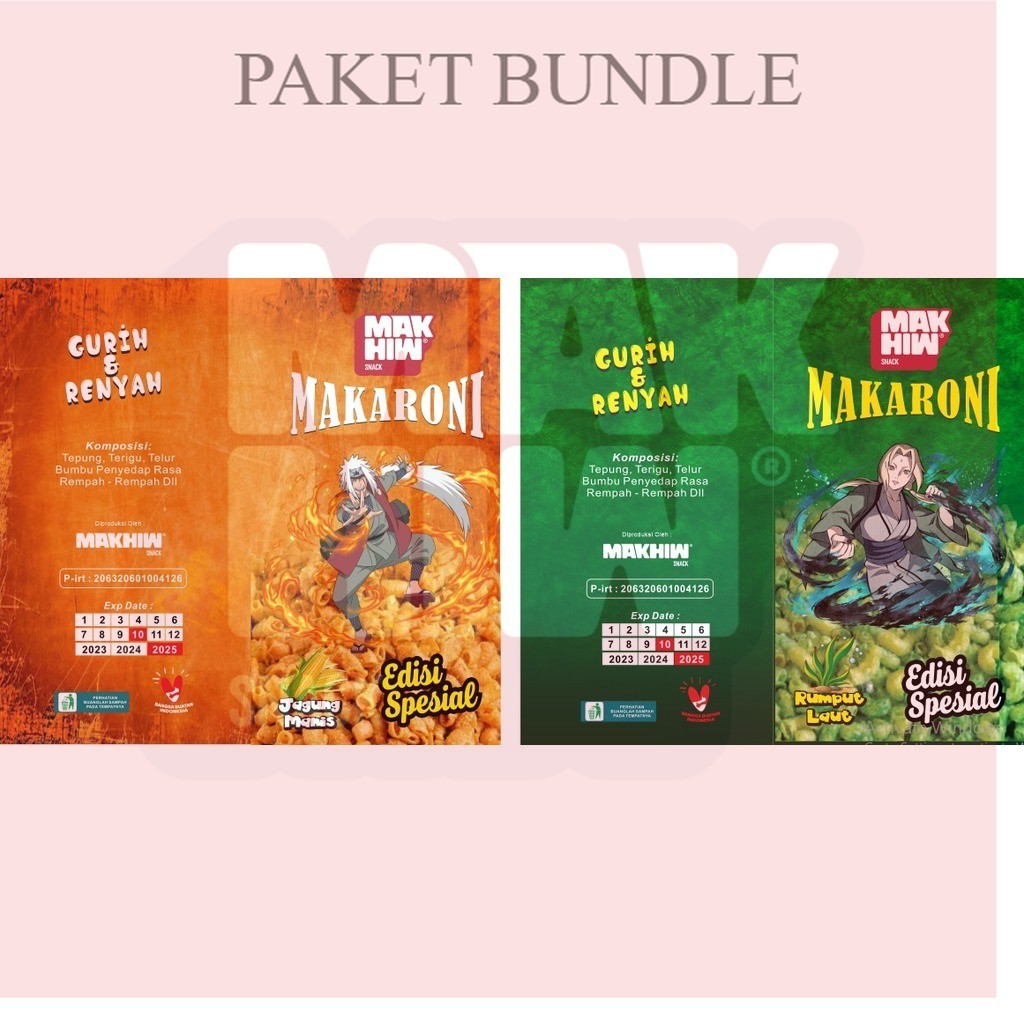 

MAKHIW SNACK PAKET BUNDLE MAKARONI KRIUK 25G 500G 1KG / MAKARONI /PUSAT CEMILAN PEDAS NYERENTENG