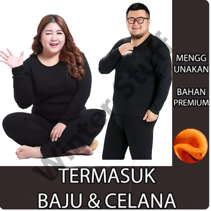 1 Set PAKAIAN DALAM Long John Big Size Heattech Long Jhon Size Besar Longjohn Extra Plus Size Wanita