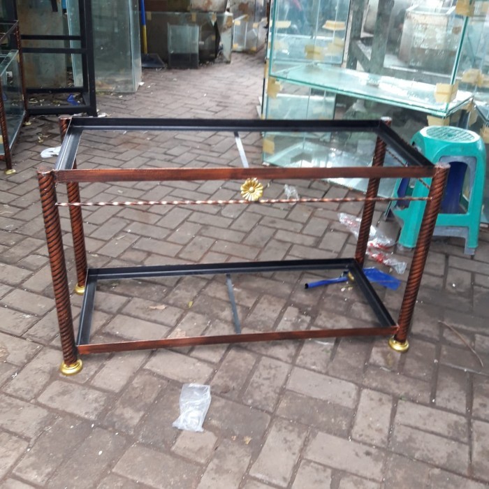 rak aquarium 100x40cm besi ulir elegan dan kokoh
