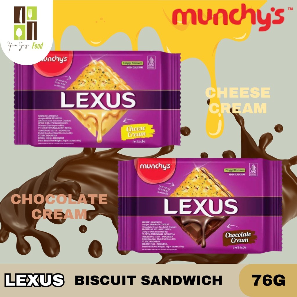 

Lexus Sandwich / Cracker / Kue / Kraker / Rasa Chocolate / Cheese Munchy's Kemasan 76g