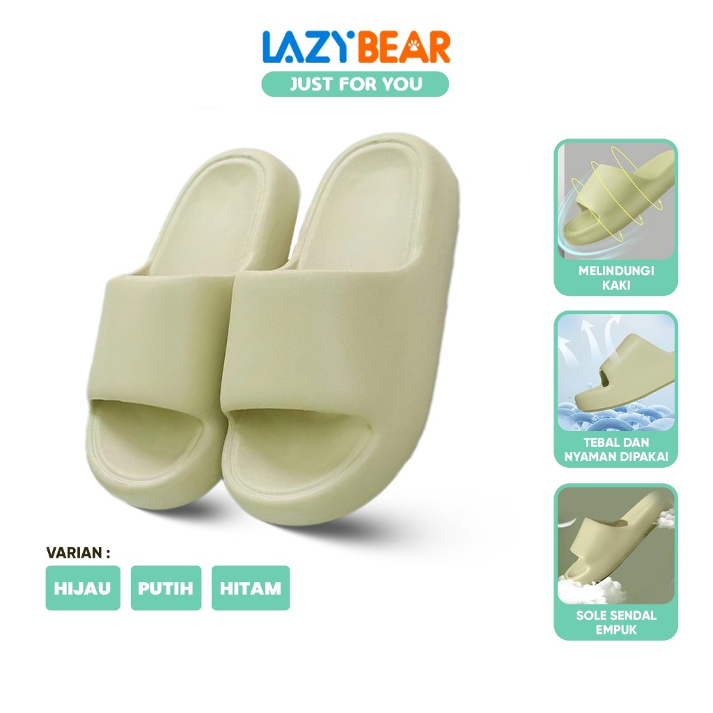 DISCOUNT 10% LAZY BEAR Sendal Slop Wanita/Sandal Karet Wanita Dewasa /Sandal Slop Wanita/Sandal Jell