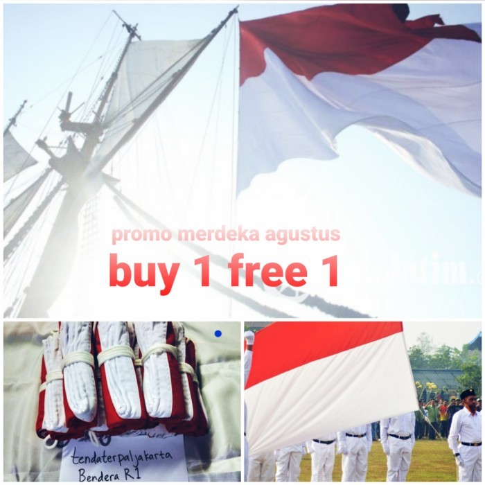 Bendera Indonesia Bahan Drill UK 90x120 - 100x150