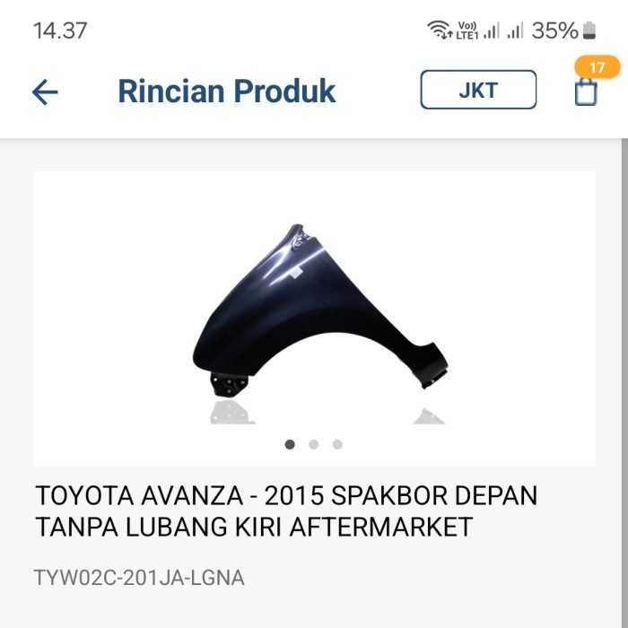 Fender Avanza 2016 - 2021 kiri - Kiri