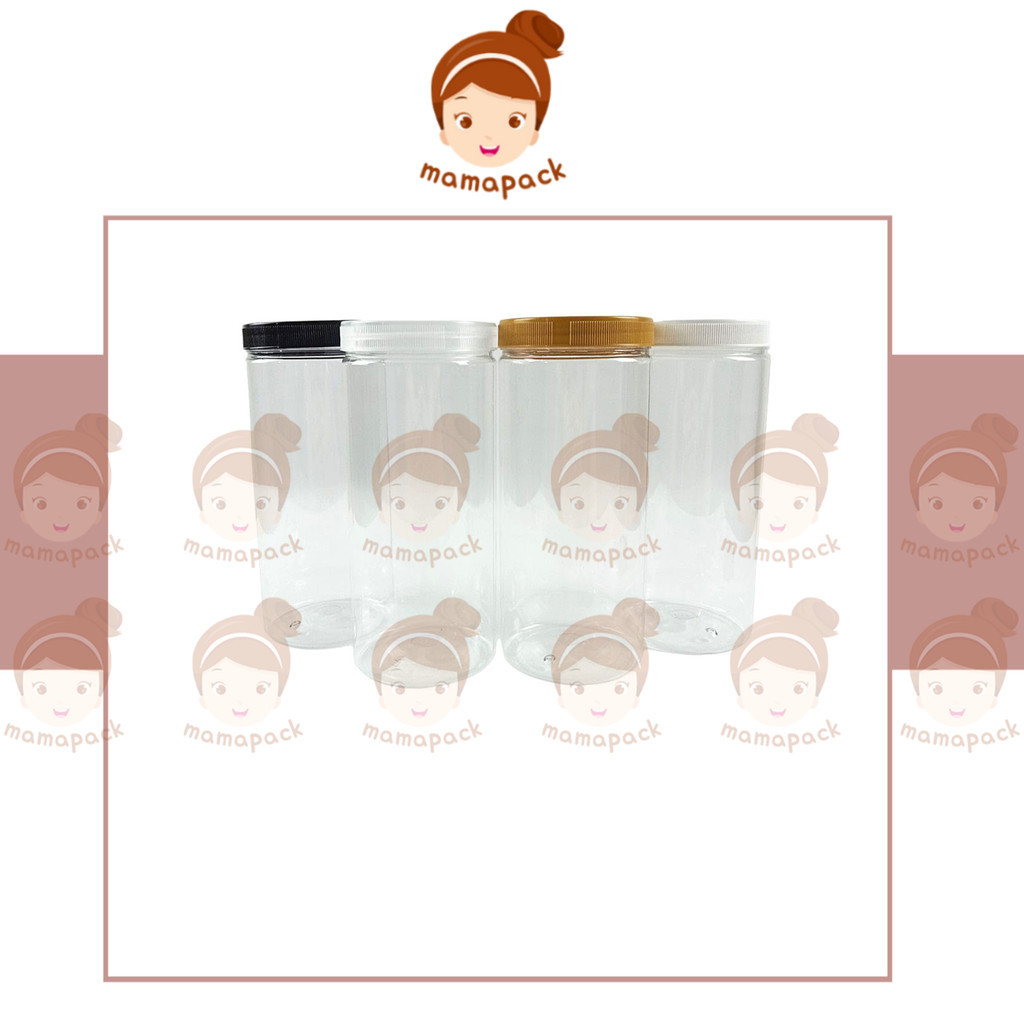 Toples Silinder 1300ml PET Tutup Plastik - Toples Tabung Bening Jumbo Serbaguna 1.3L