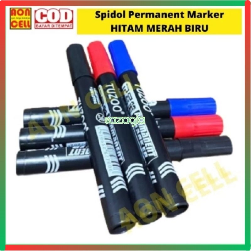 

(SG) Spidol Permanent Marker Permanen Hitam Merah Biru Tinta Refill Able