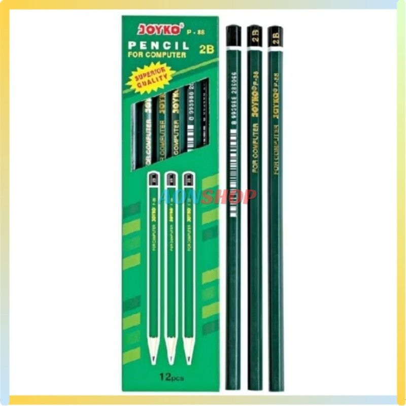 

[AS] Joyko Pensil Kayu 2B P88 Hijau Computer Scanning Drawing Sketching