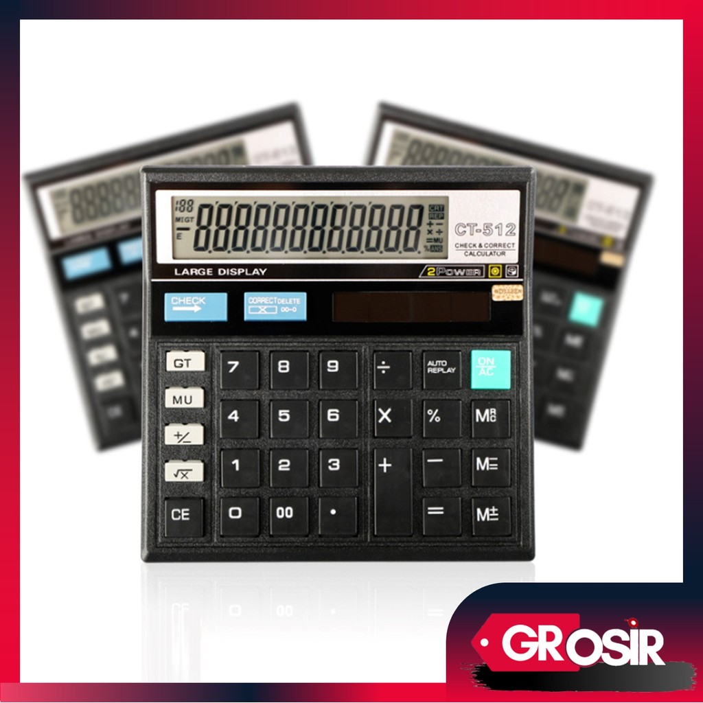 

Grosir - 6551 Kalkulator CT-512 12 Digit / Kalkulator Dagang CT-512 / Kalkulator Dual Power / 12 Digits Dual Power Calculator