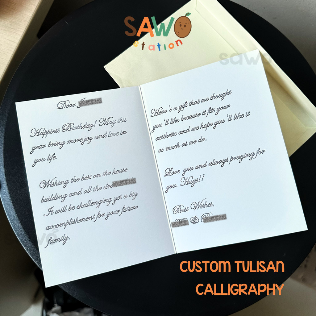 

[Kustom] Jasa Custom Calligraphy Card Message – Request Tulis Pesan Ucapan di Kartu | Personalized Card Note | Penulisan Pesan