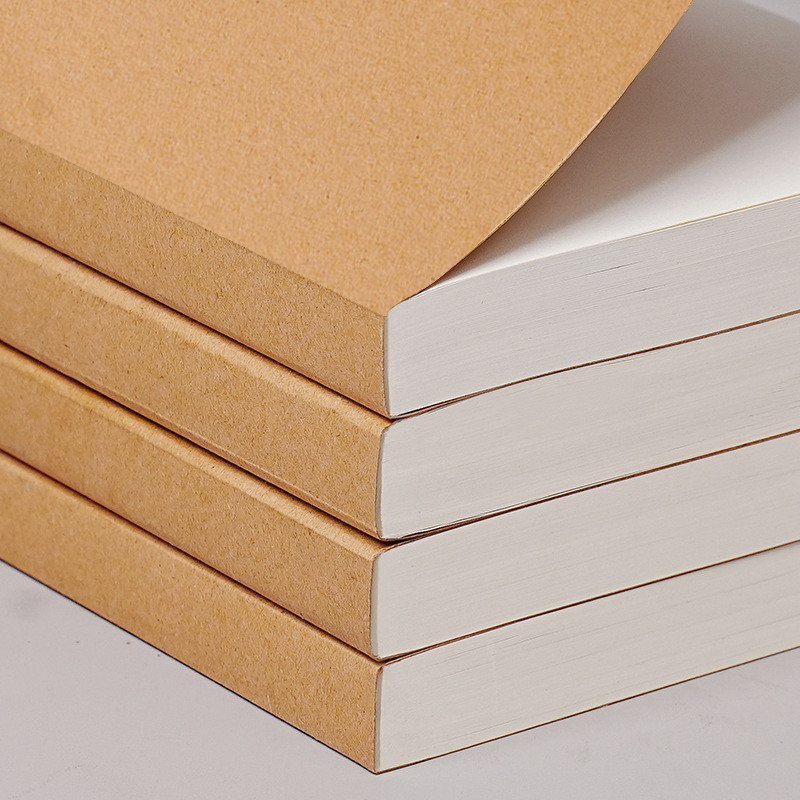 

A5/B5 Notebooks Thicken 100 And 200 Sheets/Book,Kraft DIY Cover,Blank Journal,Draft Book,Office Study Stationery CS-076