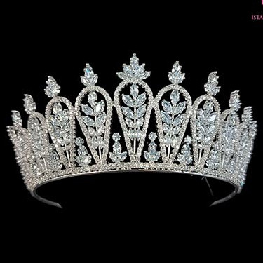 Paula Zircon Crown - Mahkota Zircon Mewah Zirconia Wedding Crown
