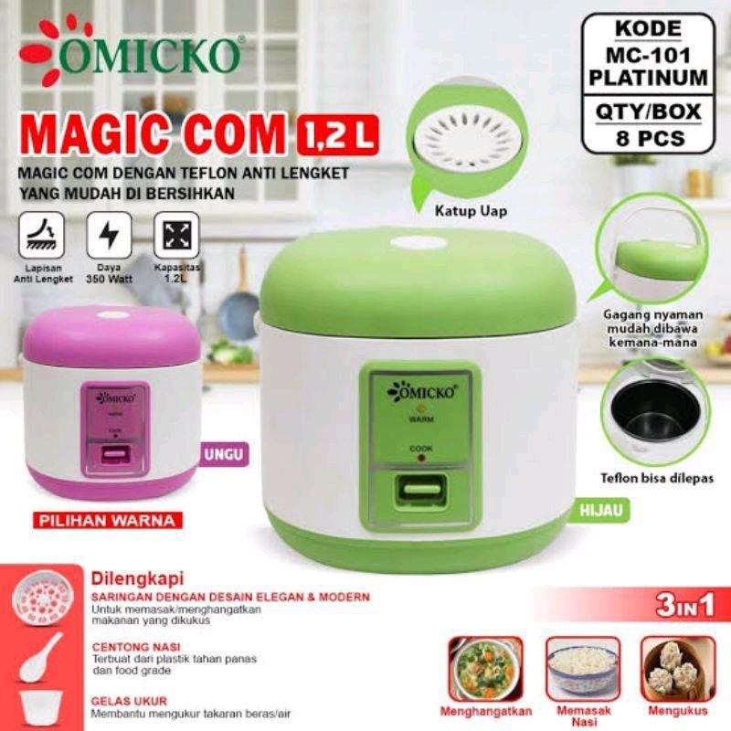 Omicko Mc 101 Platinum Magic Com 1.2 Liter Omicko Mc101Pl Penanak Nasi Serbaguna Omicko Mc 101 Plati