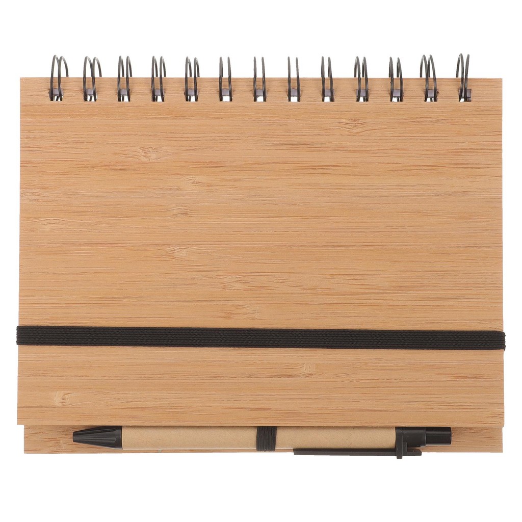 

Bamboo Cover Notebook Spiral Journal Small Recording Office Supplies Compact Planner Notepad Multi Function Daily Use Memo Pad
