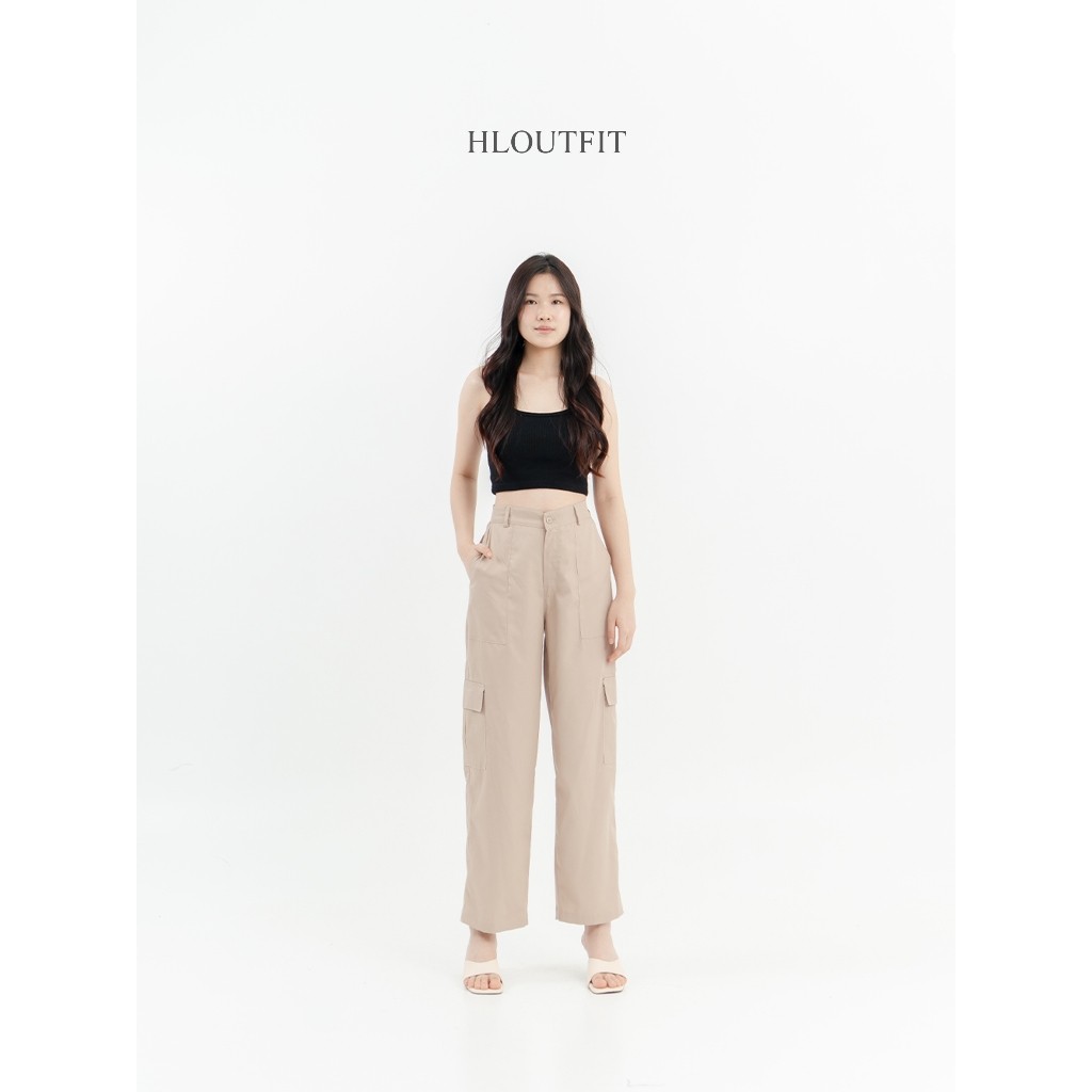 NANTARSHOP HL Cargo Pants - Celana Cargo Highwaist S-XXL Korean Style Cargo Basic Realpict