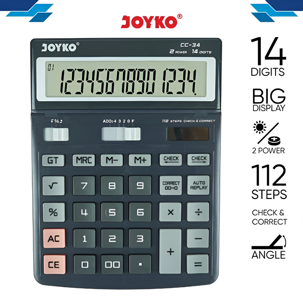 

Calculator Kalkulator Joyko CC-34 14 Digits Check Correct