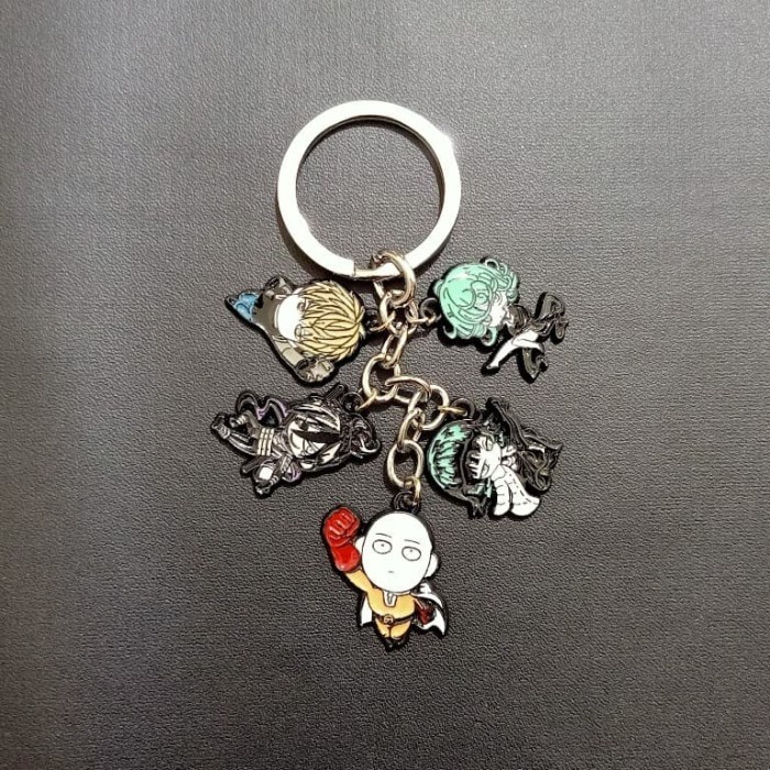 Gantungan kunci keychain anime one punch man 5 in 1
