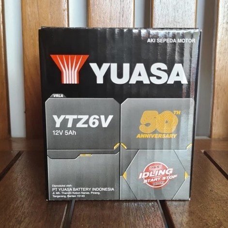 Aki motor Honda Vario 125 YTZ6V Yuasa Aki Kering