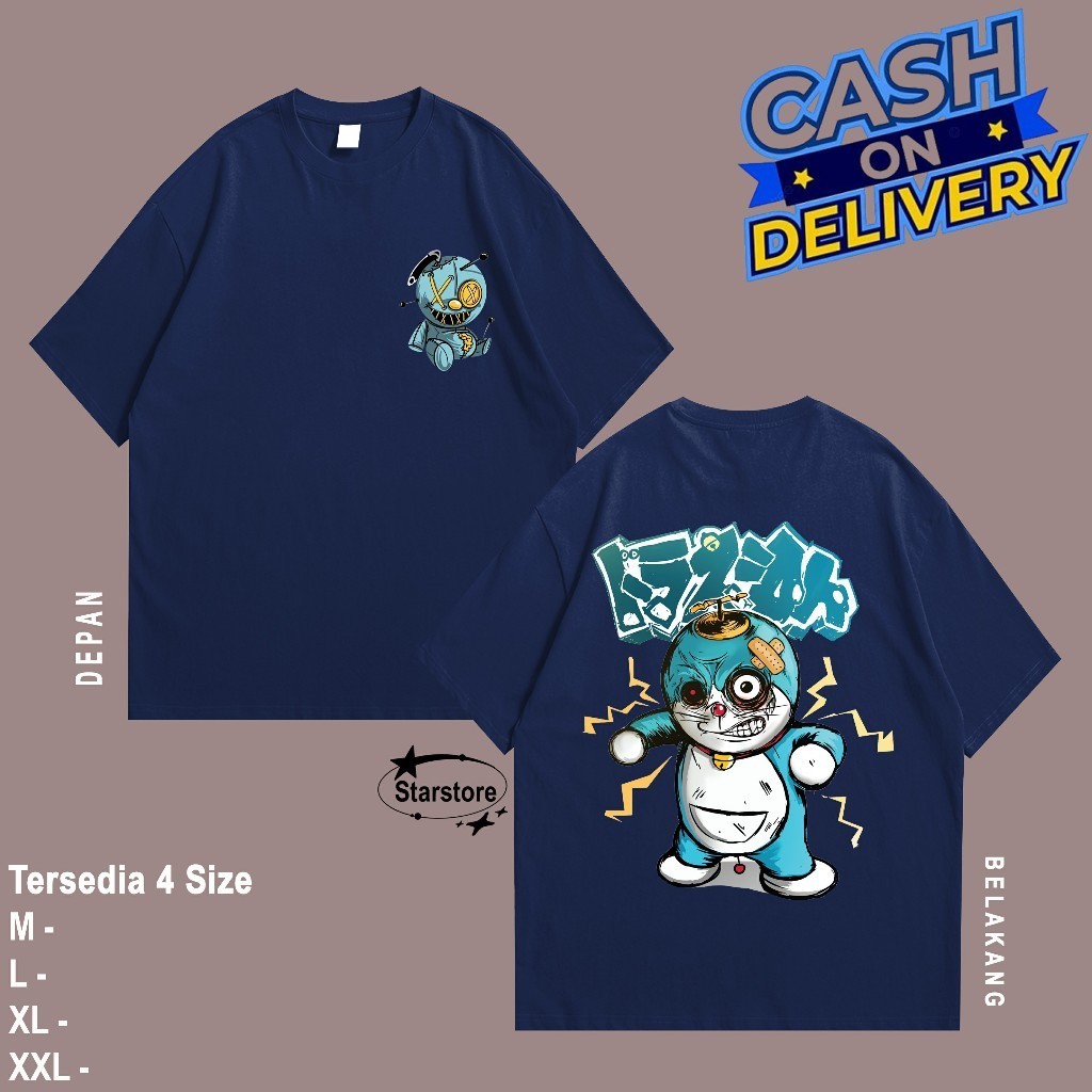 Kaos Doraemon Tshirt Distro | Baju Atasan Unisex Pria Wanita Dewasa | Baju Kaos Distro Dor*emon