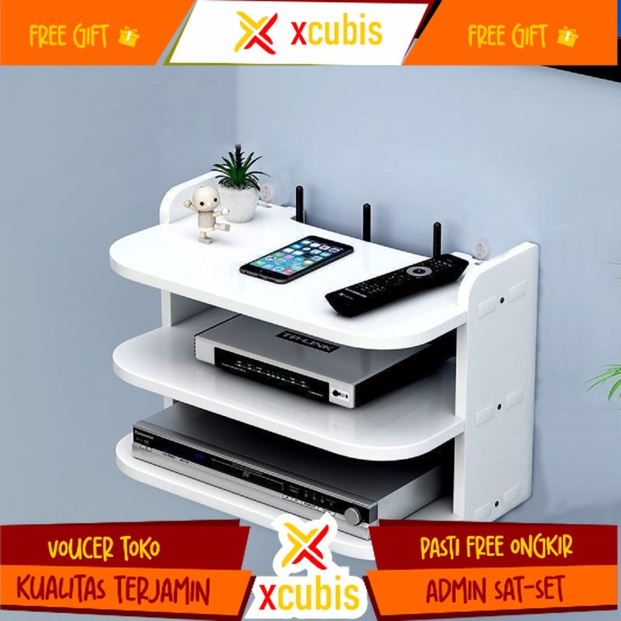 Rak Gantung Set Top Box / DVD / Modem / Wifi / Router / 3 Susun