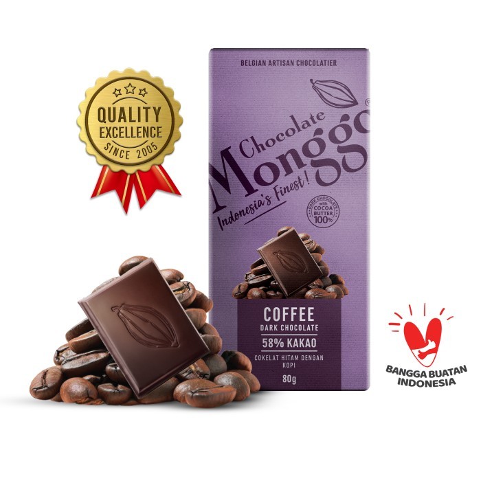 

Chocolate Monggo 80g Collection | 23 Flavors| Dark Coklat Snack Sehat - Coffee
