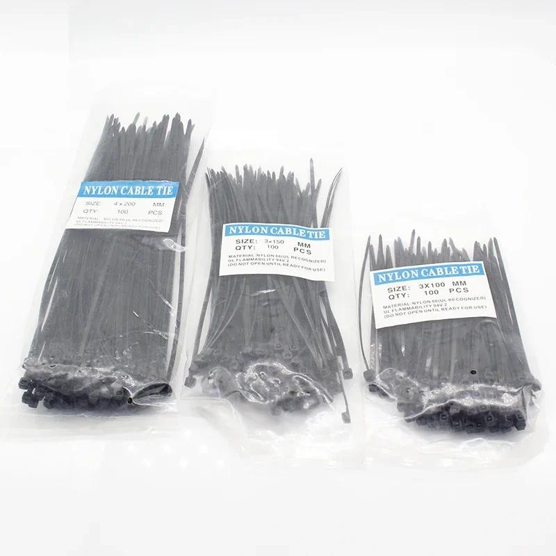 

300 Pcs Nylon Cable Self-locking Plastic Wire Zip Ties Set 3*100 3*150 4*200 MRO & Industrial Supply Fasteners & Hardware Cable