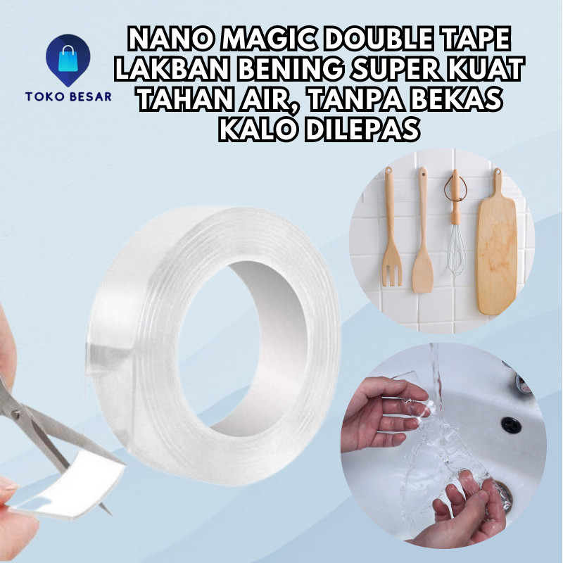 

GARNESHOP Double Tape Nano Bening Lakban Gel Anti Air Super Kuat Reusable Tape Tahan Air