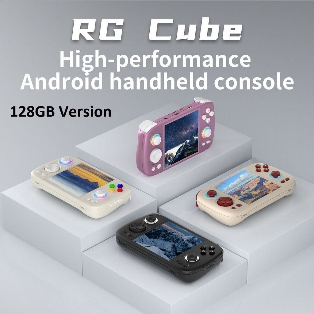 GROSIRUNIK99 ANBERNIC RG CUBE 128GB - Dual Mode Emulator Retro Game Handheld Console
