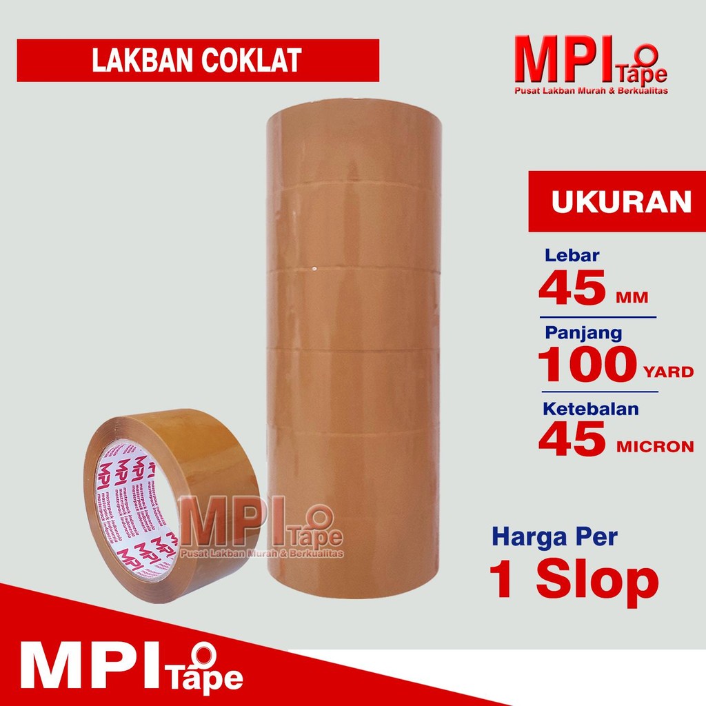 

1 Slop - Lakban Coklat 45 mm x 100 yard - Lakban Untuk Packing - MPI