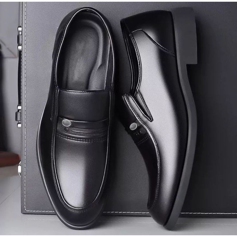 Sepatu Pantofel Pria Formal Pendek Kerja Kantor Slip On Hitam Coklat