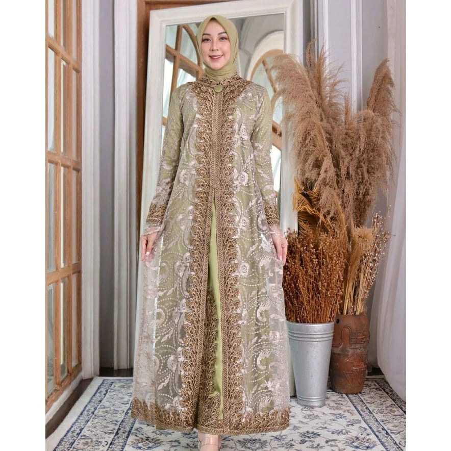Terbaru GAMIS MAXI CEMPAKA AULIA/GAMIS KONDANGAN LEBARAN/GAMIS BROKAT/DRESS KONDANGAN TERBARU 2022/G