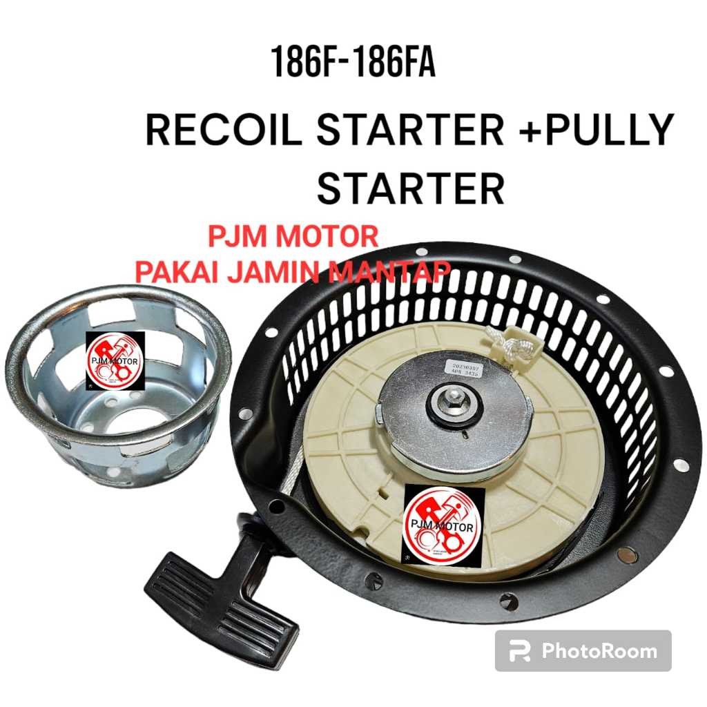 

186 Recoil starter assy tarikan kap engkol starter mesin pengerak dan genset diesel solar 186F 186FA KDE6700 L90 kipor kama yanmar krisbow silent amplas