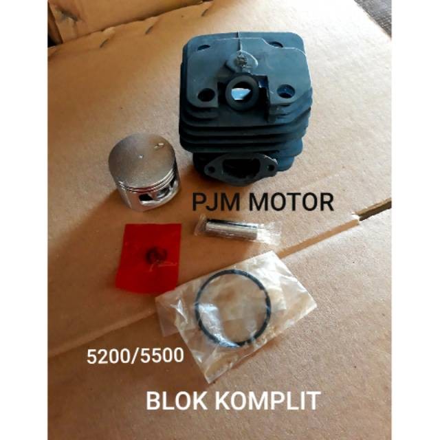 

Cylinder Block Blok Komplit Mesin chainsaw Sinso Mini 5200 5500 Boring 52 55 cc amplas