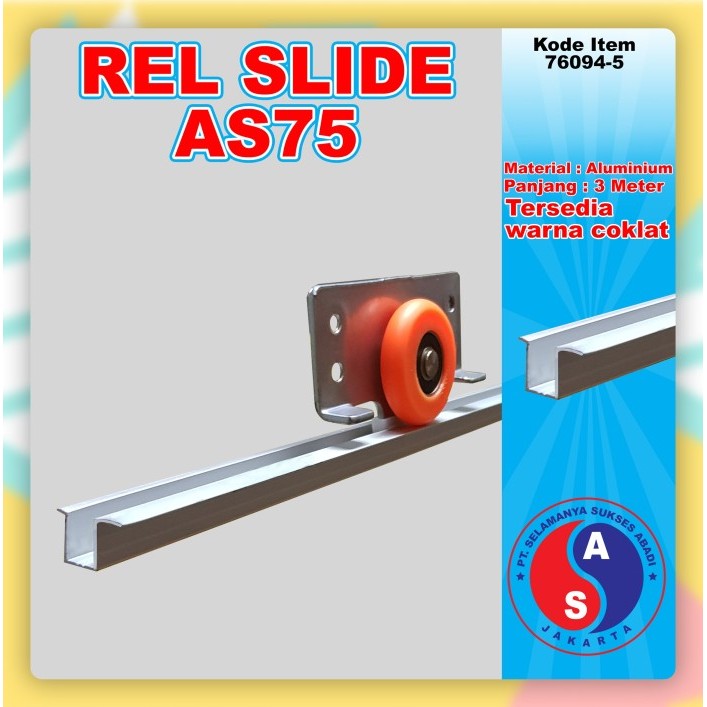 SET Roda dan Rel Rail Sliding WINSTON Pintu Lemari Cabinet