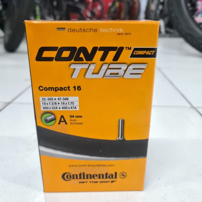 Ban Dalam CONTINENTAL 16 x 1-3/8 349 Cop Pentil Presta S 42mm / Cop Pentil AV A 34mm Trisixty,Fnhon,