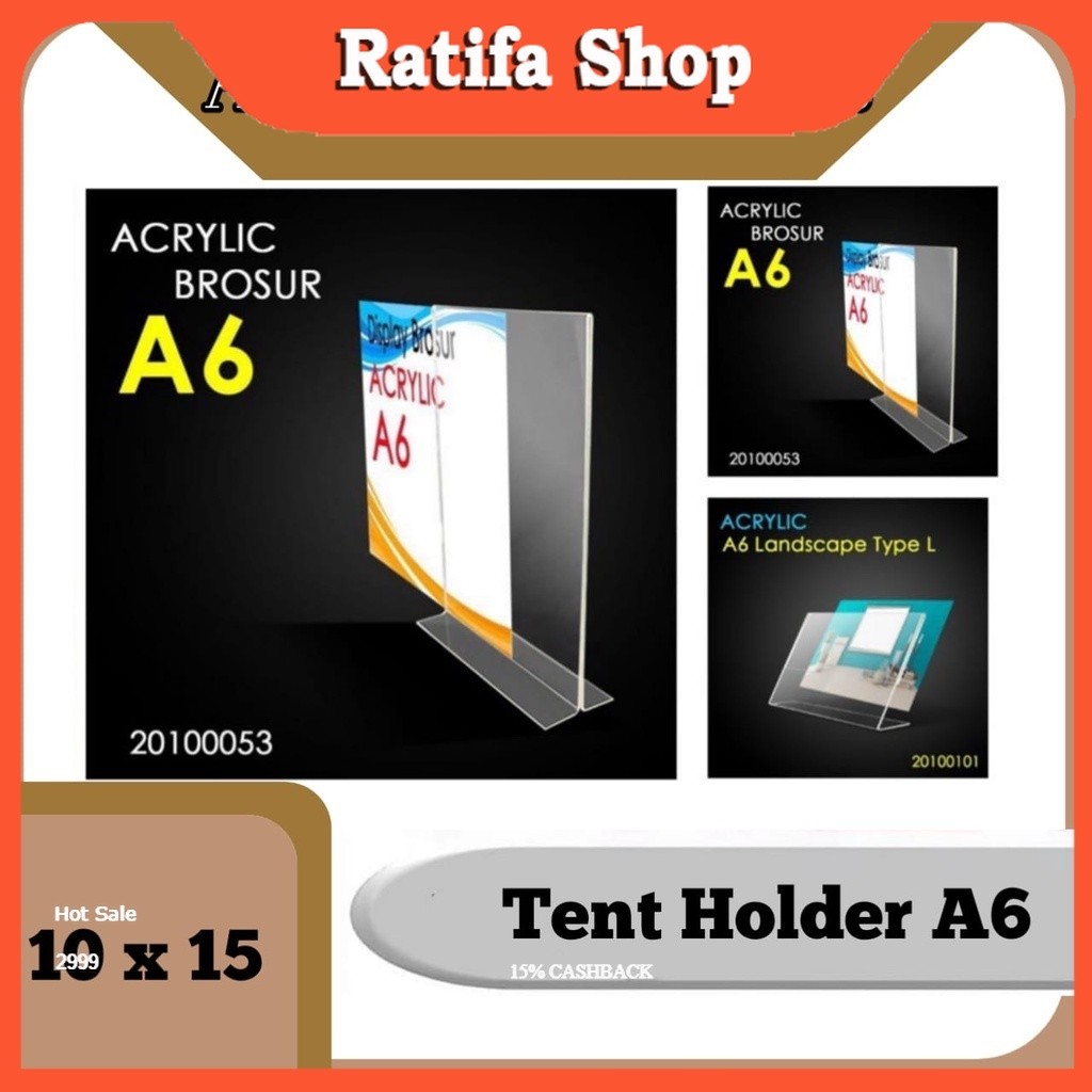 

TENT HOLDER / TENT CARD AKRILIK DISPLAY 2 SISI A6