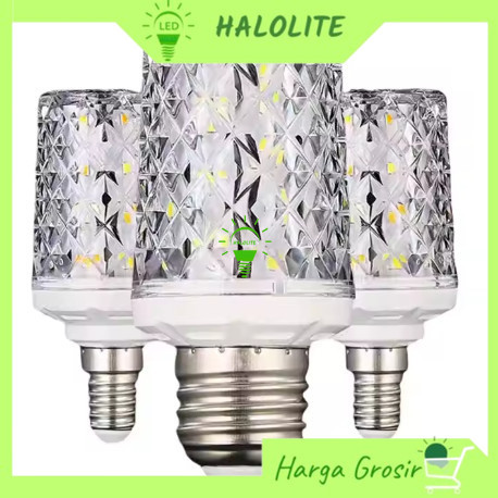 LED Crystall Glass E27/E14 10 Watt WH+WW/Lampu Crystal Glass E27 5+5W Two Collor White Warmwhite