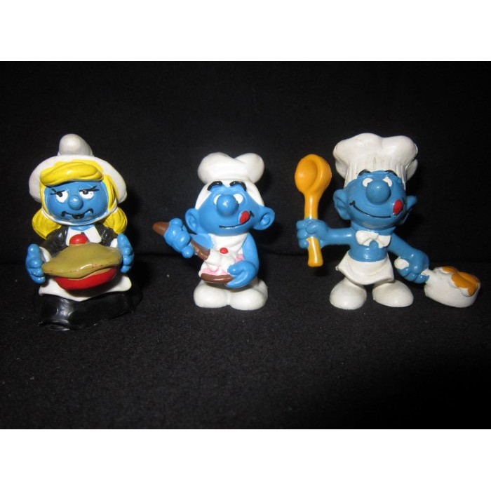 smurf schleich vintage figure smurf smurfin bakery set 3